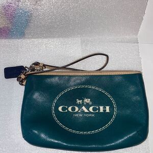 Coach Teal Green Large Wristlet Wallet